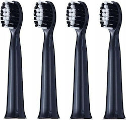 Vitammy Tip Harmony Sonic Electric Toothbrush Replacement Heads Black 4 Pieces
