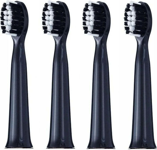 Vitammy Tip Harmony Sonic Electric Toothbrush Replacement Heads Black 4 Pieces
