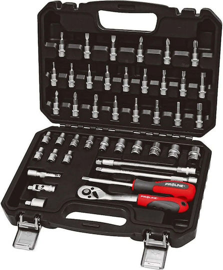 Proline Set de chei tubulare și clichet 1\4" & 3\8" 43buc