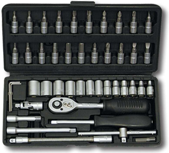 Honiton Set de chei tubulare și clichet 1\4" & 1" 46buc