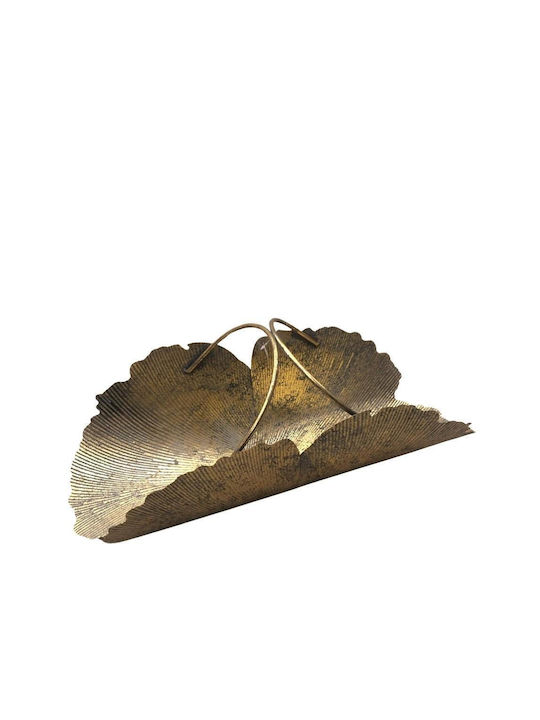 Zen Collection Διακοσμητική Πιατέλα Οβάλ Μεταλλική Χρυσή 63x24x28εκ.