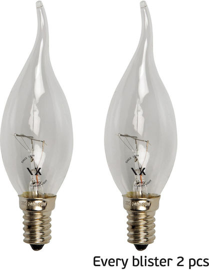 VK Lighting Λάμπα Πυρακτώσεως 60W για Ντουί E14 2τμχ