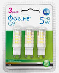 Fos me Becuri LED pentru Soclu G9 Alb cald 3buc