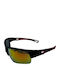 V-store Unisex Sunglasses with Black Plastic Frame and Multicolour Mirror Lens