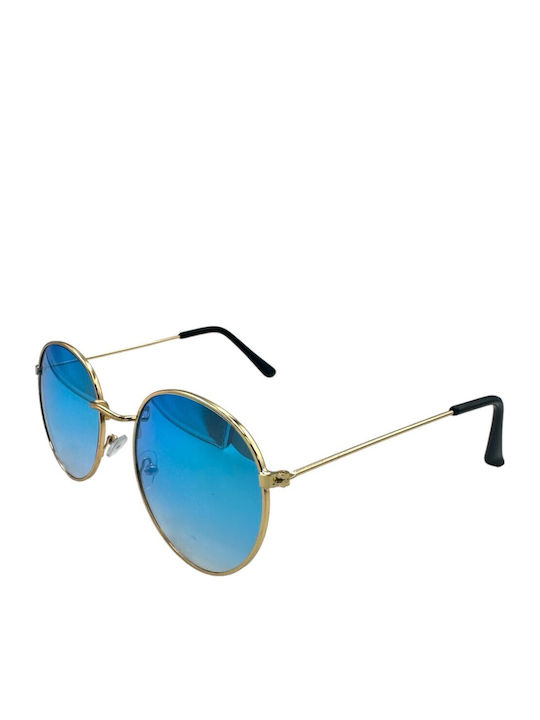 V-store Unisex Γυαλιά Ηλίου με Χρυσό Μεταλλικό Σκελετό και Μπλε Ντεγκραντέ Φακό