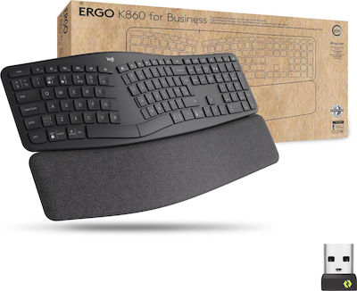 Logitech Ergo K860 Ασύρματο Πληκτρολόγιο Αγγλικό US