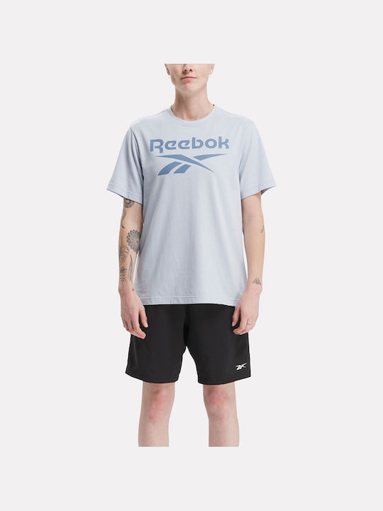 Reebok Big Stacked Men's Short Sleeve T-shirt Light Blue