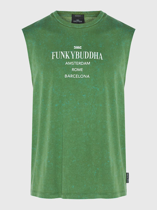 Funky Buddha Herren Ärmelloses Shirt Grün