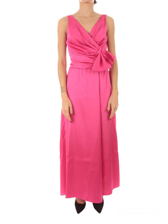 Rochie de Seara Maxi Satin Fuchsia
