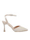 Satin Pumps Mit Hochem Absatz Beige