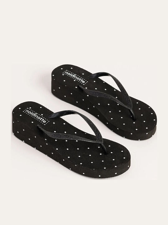 Women's Platform Flip Flops Black