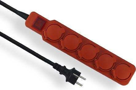 Elgotech Steckdosenleiste 5 Positionen mit Schalter und Kabel 5m