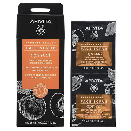 Apivita Express Beauty Gel για Scrub Προσώπου Βερύκοκο 2 x 8ml