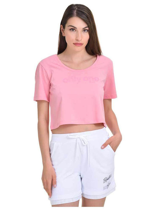 Target Women's Crop Top Short Sleeve Pink
