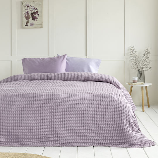 Nima Comfy Piqué Decke Einzeln 160x240cm Flieder