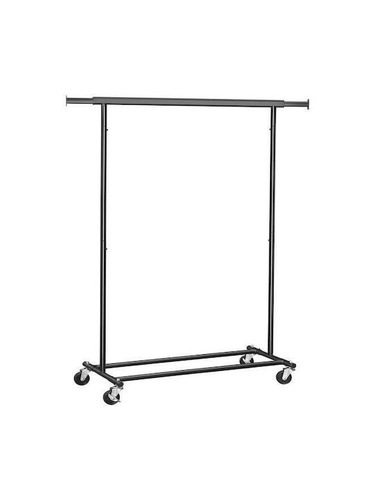 Songmics Pe roți Cuier de podea din Metal Neagră 92x45.4x160cm