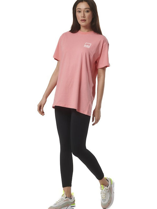 Body Action Damen Sport Oversized T-Shirt Coral Pink