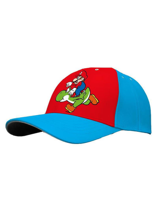 Kids Licensing Παιδικό Καπέλο Jockey Υφασμάτινο Super Mario Μπλε - Κόκκινο