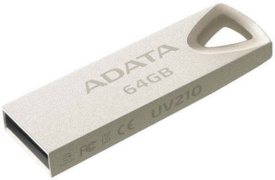 Adata Uv210 64GB USB 2.0 Stick Ασημί