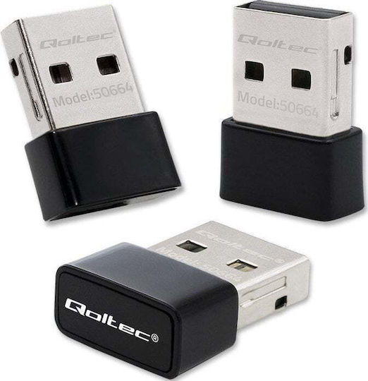 Qoltec 50664 USB Netzwerkadapter mit Drahtloser Verbindung Wi-Fi 650Mbps