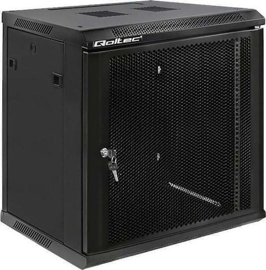 Qoltec Επιτοίχια Καμπίνα Rack 12U Μαύρο 54488