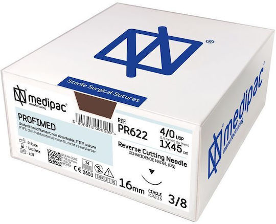Nahtmaterial Ptfe Profimed 5/0 45cm 12mm 3/8 Kreis Reverse Cutting Pr611 Medipac 24 Stück