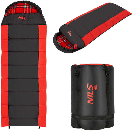 Nils Sleeping Bag Μονό Czarno-czerwony