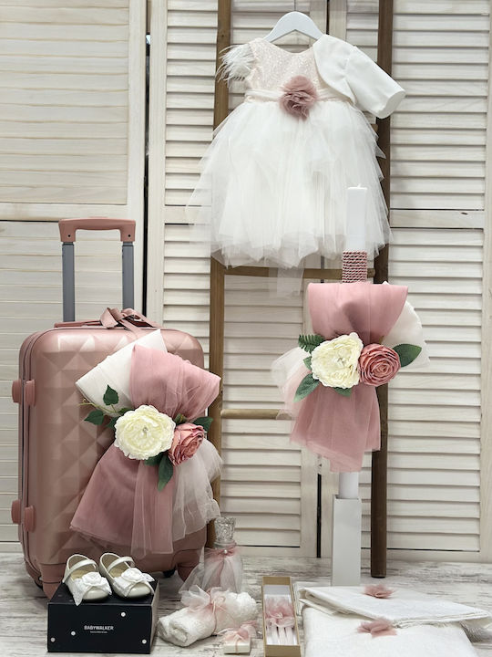 Carousel Rose Baptism Set with Flowers Theme