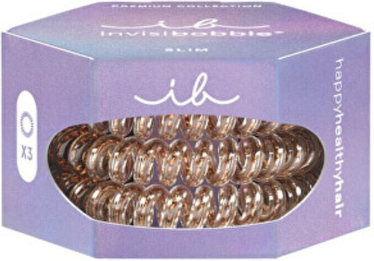 Invisibobble Elastice De Păr Slim Premium Bronze Me Pretty 3 Bucăți