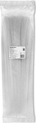 Qoltec Pack of 100pcs White Plastic Cable Ties 450x7.2mm 52238