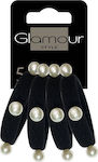 Scrunchies Glamour Glamour Black Pearls 4pcs