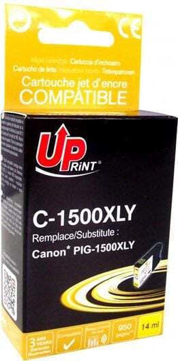 Uprint Compatible Inkjet Printer Ink Canon PGI1500 950 Pages 14ml Yellow 1pcs