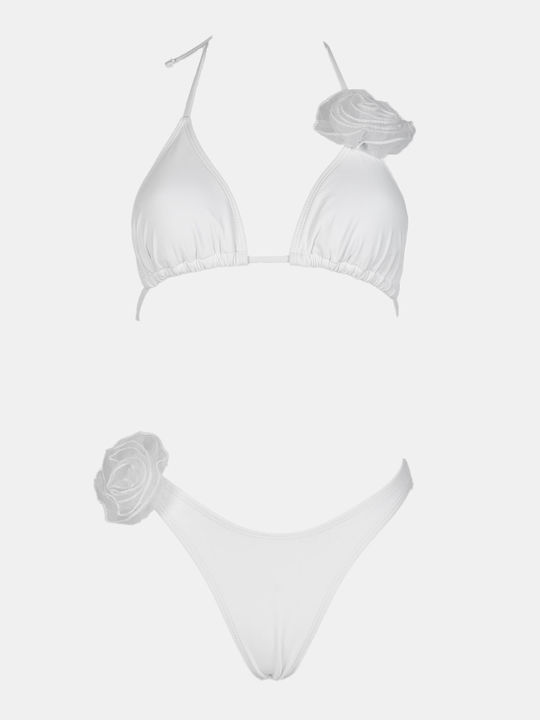 White Flower Triangle Bikini