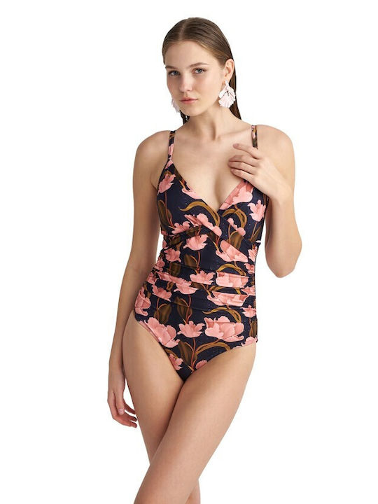 Bluepoint One-Piece Swimsuit with Padding Floral Black