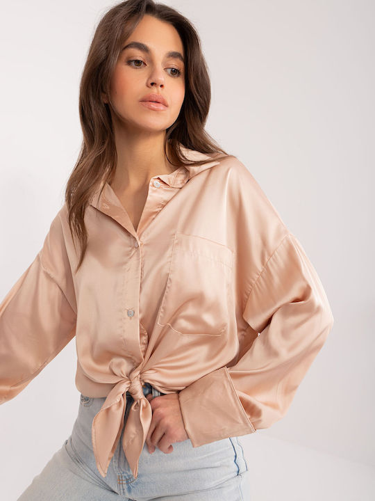 Fancy Women's Long Sleeve Shirt BEIGE FA-KS-9245.29X