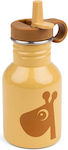 Done by Deer Kids Water Bottle Stainless Steel with Straw Coffee 350ml