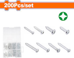 Wadfow Sheet Metal Screw Phillips Galvanized 200pcs