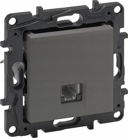 Legrand Niloe Doppelter Mechanismus Netzsteckdose und Telefon RJ45/RJ11 in Grau Farbe 863455