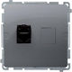 Kontakt-Simon Network Socket RJ45 Type Cat6 in Silver Color BM61.01/43