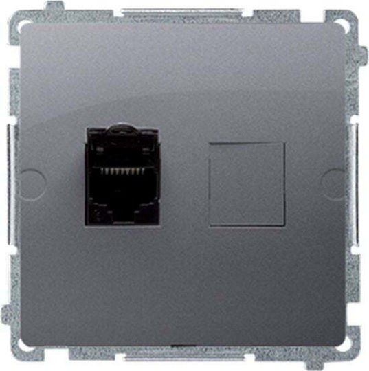 Kontakt-Simon Network Socket RJ45 Type Cat6 in Silver Color BM61.01/43