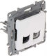 Legrand Niloe Двойно Гнездо за Електрическа Мрежа и Телефон RJ45/RJ11 Без Преден Тип Cat5e в Бял Цвят LE-764570