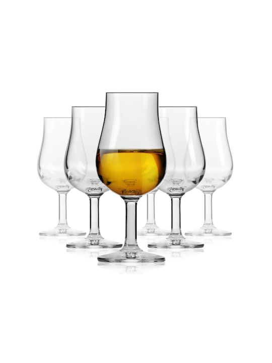 Krosno Glass Set Whiskey made of Crystal in Silver Color Stacked 100ml 6pcs