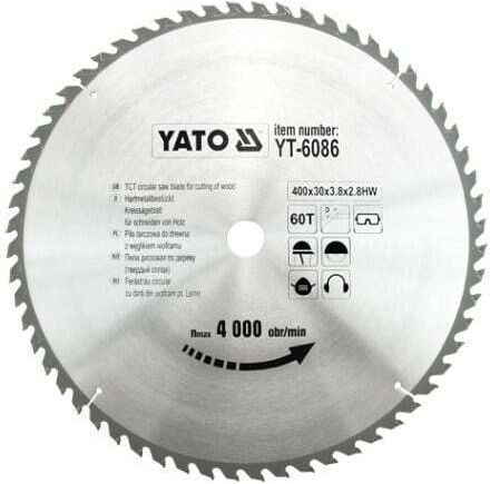 Yato Cutting Disc Wood Hole Diameter 400mm with 60 Teeth 1pcs