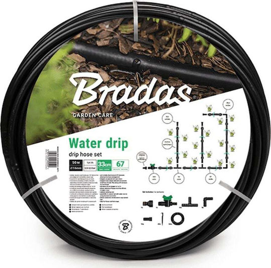 Bradas Λάστιχο Ποτίσματος Σετ 1/2" 50m