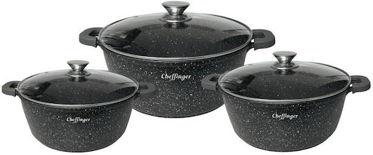 Cheffinger Set De Oale Din Aluminiu Cu Acoperire Interioară Antiaderent 3 Piese