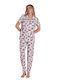 Damenpyjamas Pijamood Äpfel Viskose Ecru