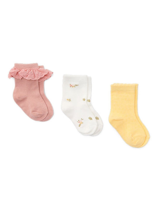 Little Dutch Șosete pentru Copii Pink / White / Yellow 3 Perechi