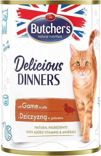 Butcher's Pet Care Delicious Dinners Wet Food for Senior Cats in Cans with Chicken Gluten-Free 400gr