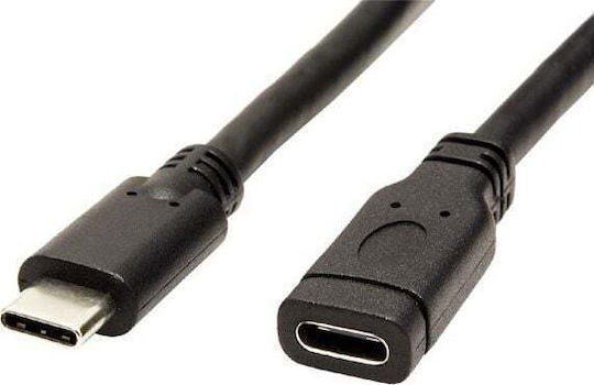 Red Fighter USB 2.0 Cable USB-C male - USB-C female Μαύρο 1m