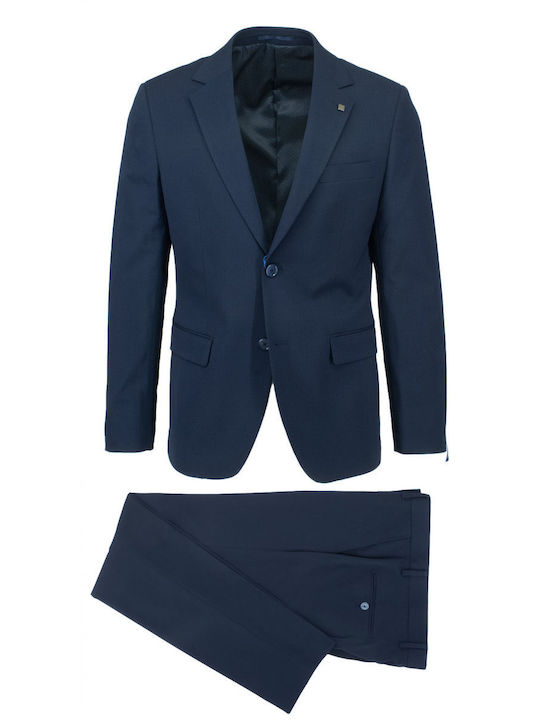 Leonardo Uomo Ανδρικό Κοστούμι με Κανονική Εφαρμογή Μπλε